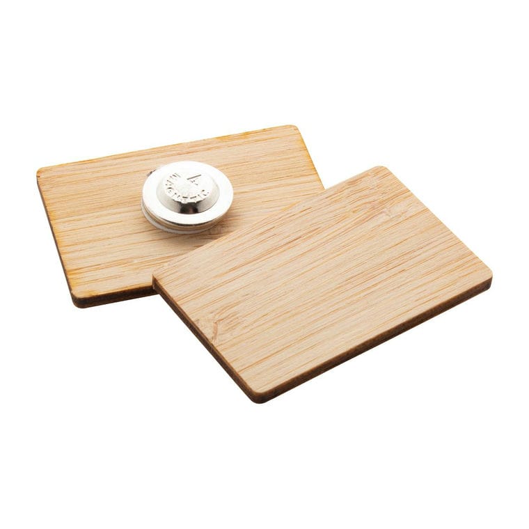 Insignă de bambus BooBadge Dreptunghi 35 x 53 mm