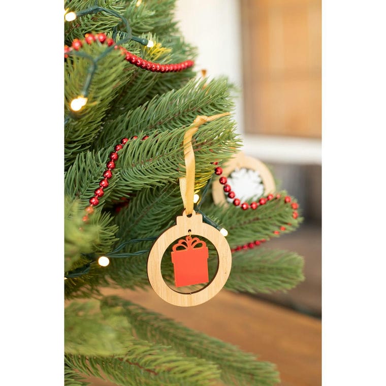 Ornament de brad DoubleTree natural roșu