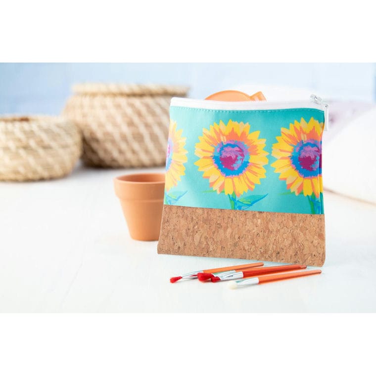 Geantă cosmetice personalizată CreaBeauty Cork S Alb natural