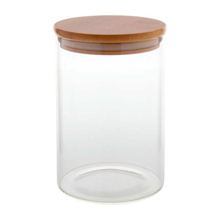 Borcan de depozitare din sticlă Momomi XL transparent natural