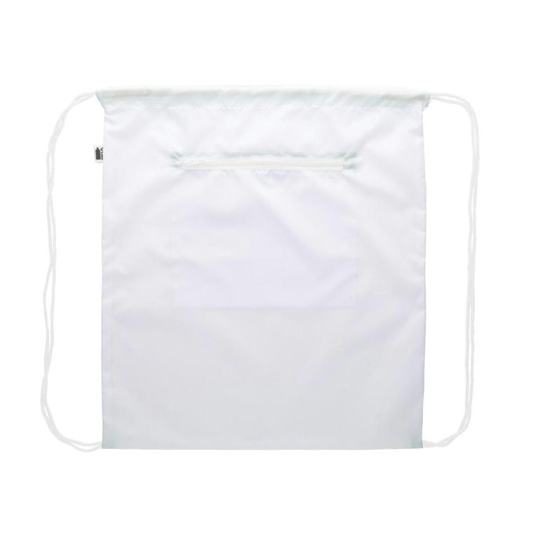 Geantă cu șnur personalizată CreaDraw RFID RPET Alb