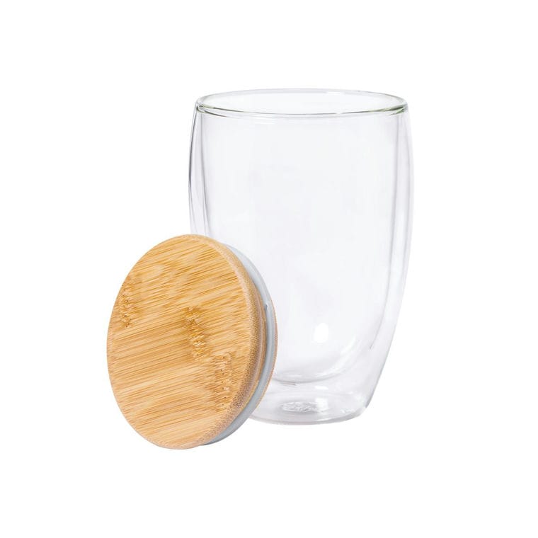 Cană din sticlă termo Tobby transparent natural