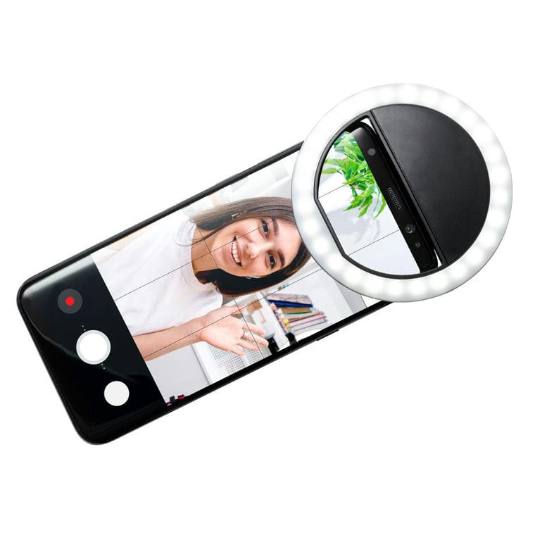 Inel luminos selfie Picmont Negru