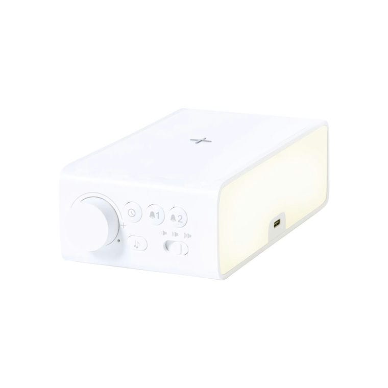 Ceas deșteptător cu încarcare wireless Fabirt Alb