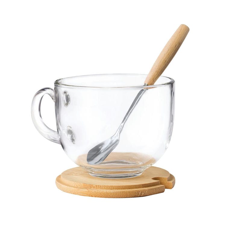 Cană din sticlă Yirax transparent natural