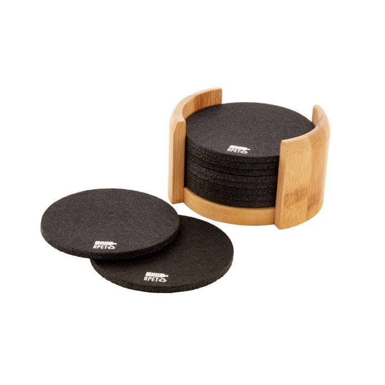 Set suport pahare, din bambus Chiang Negru natural