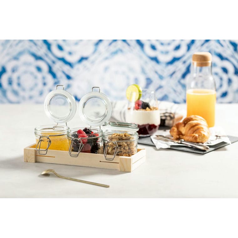 Set de borcane Gaby transparent natural