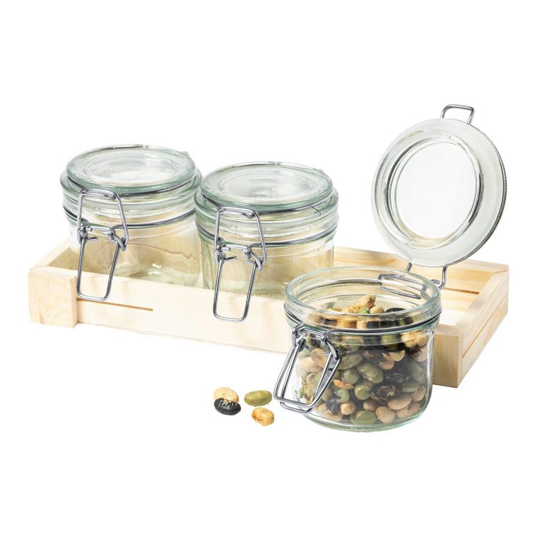 Set de borcane Gaby transparent natural