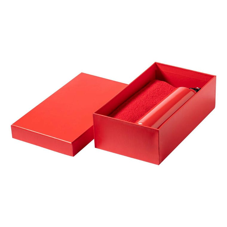 Set sticlă sport și prosop Cloister Roșu