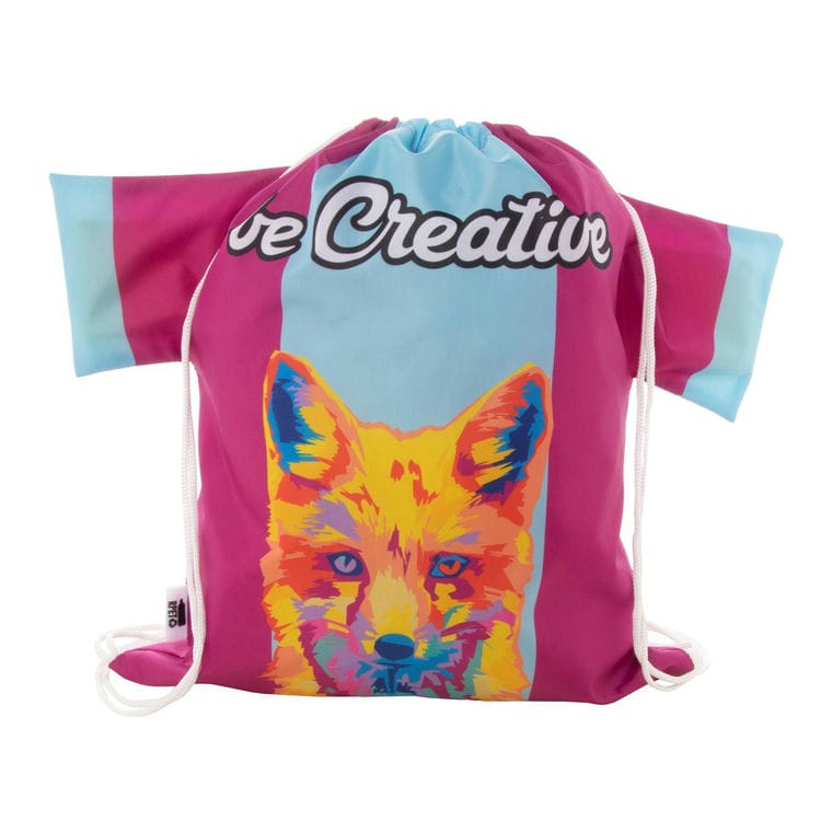 Rucsac cu șnur, personalizat CreaDraw T RPET Alb