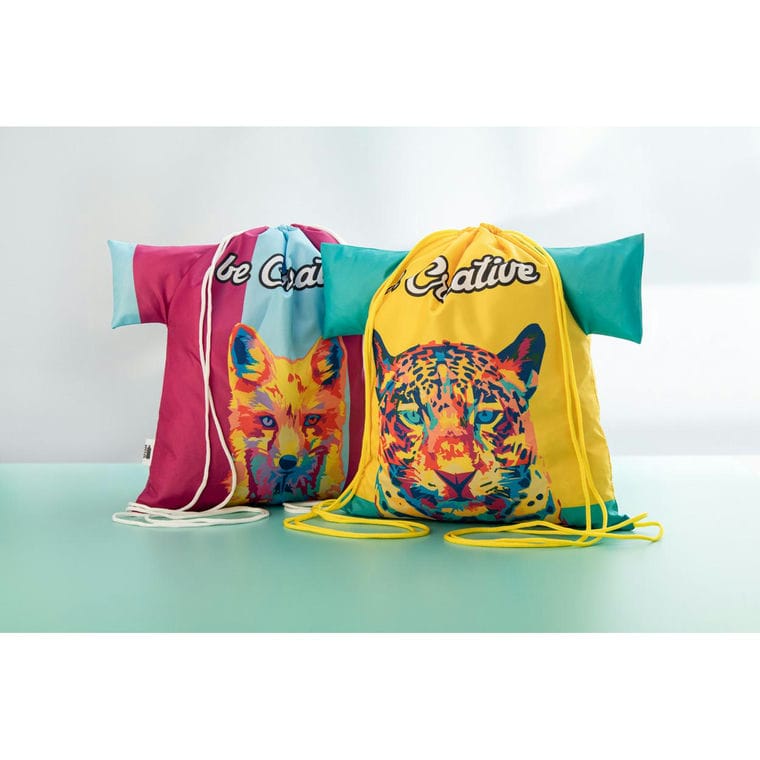 Rucsac cu șnur, personalizat CreaDraw T RPET Alb