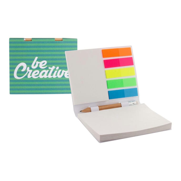 Blocnotes cu note adezive, personalizat CreaStick Combo Plus Alb