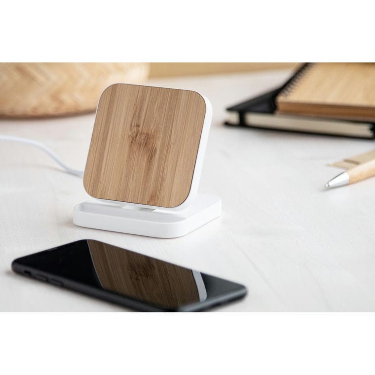 Suport telefon mobil cu Încărcător Rabso Alb natural