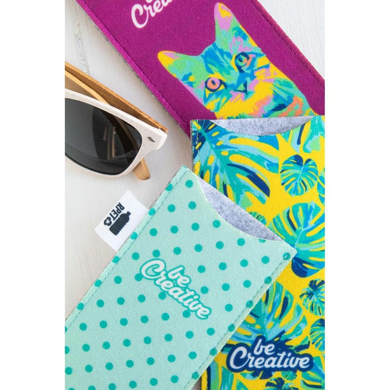 Husă pentru ochelari de soare, RPET, personalizată CreaFelt Sun gri