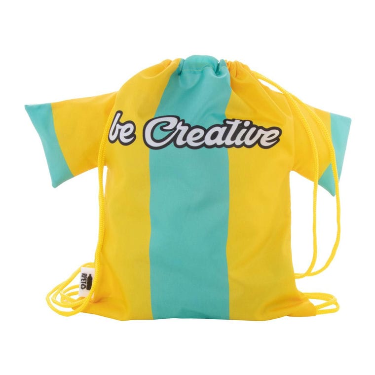 Rucsac cu șnur, pentru copii, personalizat CreaDraw T Kids RPET Galben