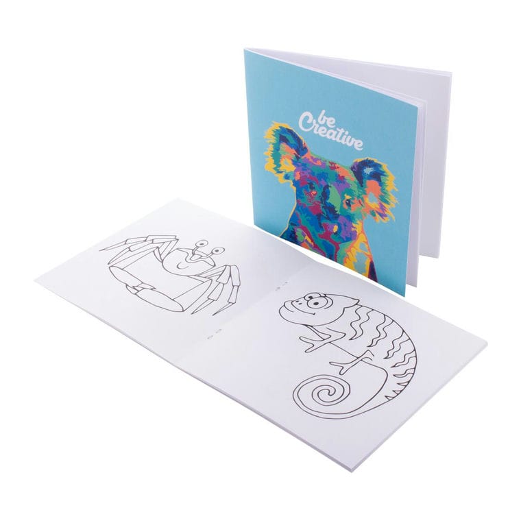 Carte de colorat personalizata, animale ColoBook Alb