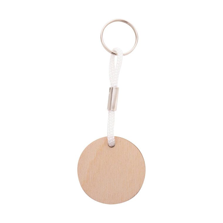 Breloc personalizat Woody Plus A Alb