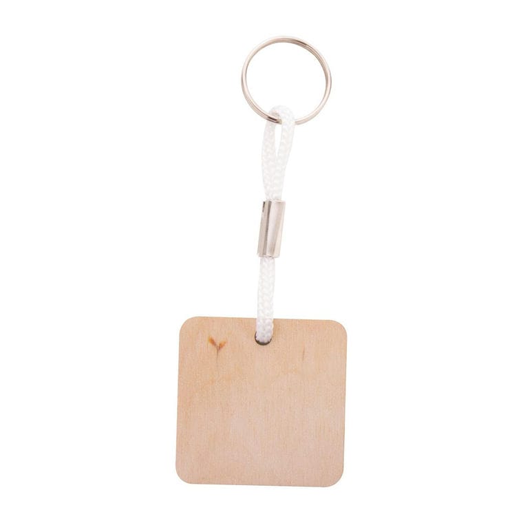 Breloc personalizat Woody Plus C Alb