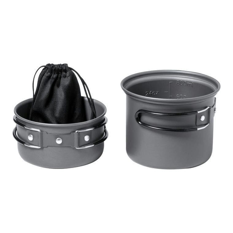 Set de tacâmuri și oale de camping Sondic Negru