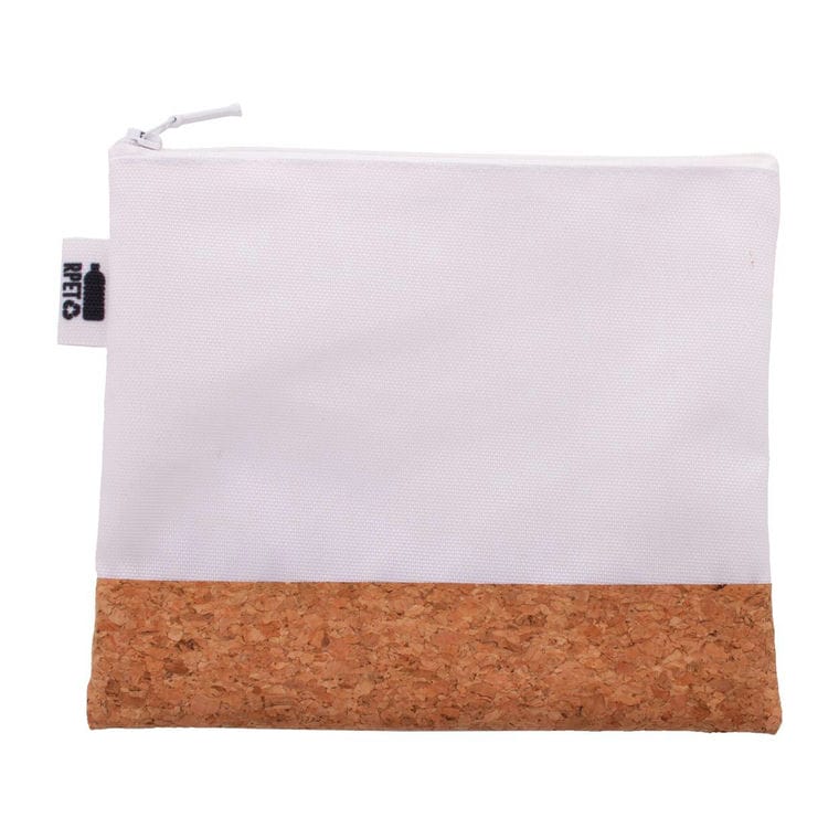 Geantă cosmetică, personalizată CreaBeauty Cork M RPET Alb