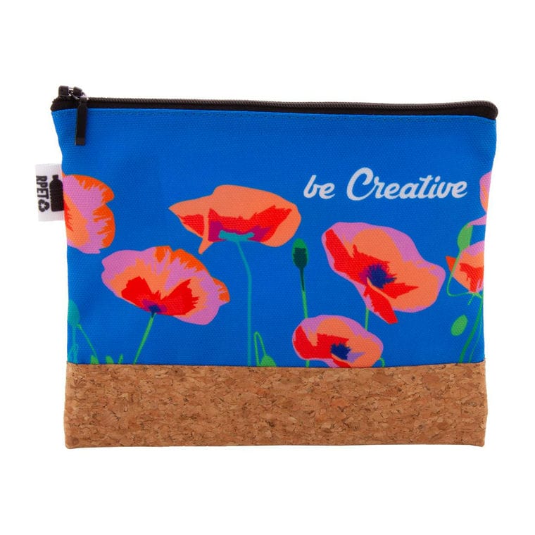 Geantă cosmetică, personalizată CreaBeauty Cork M RPET Negru