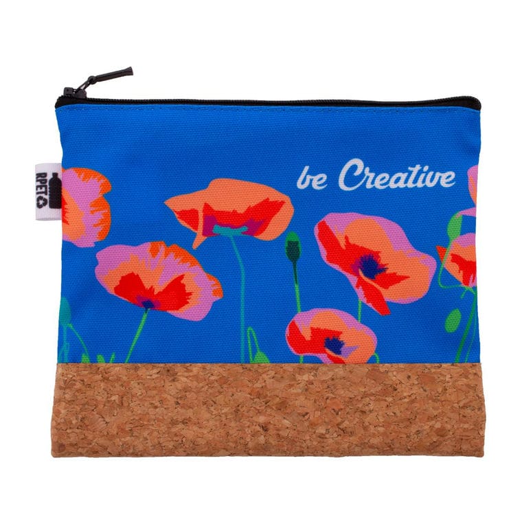 Geantă cosmetică, personalizată CreaBeauty Cork M RPET Negru