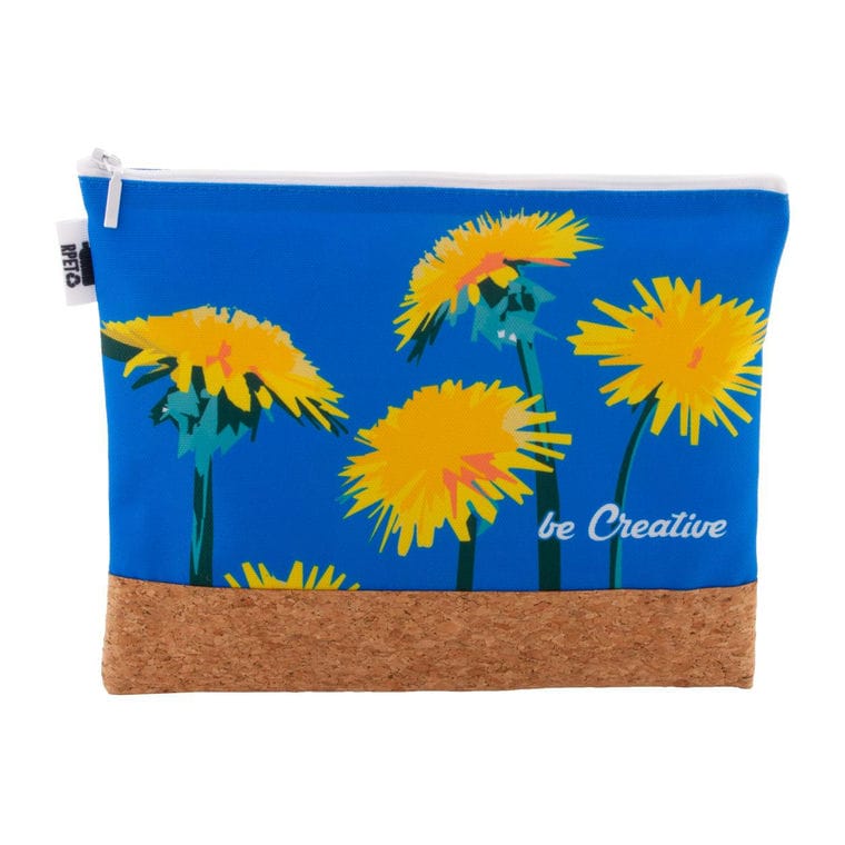 Geantă cosmetică, personalizată CreaBeauty Cork L RPET Alb