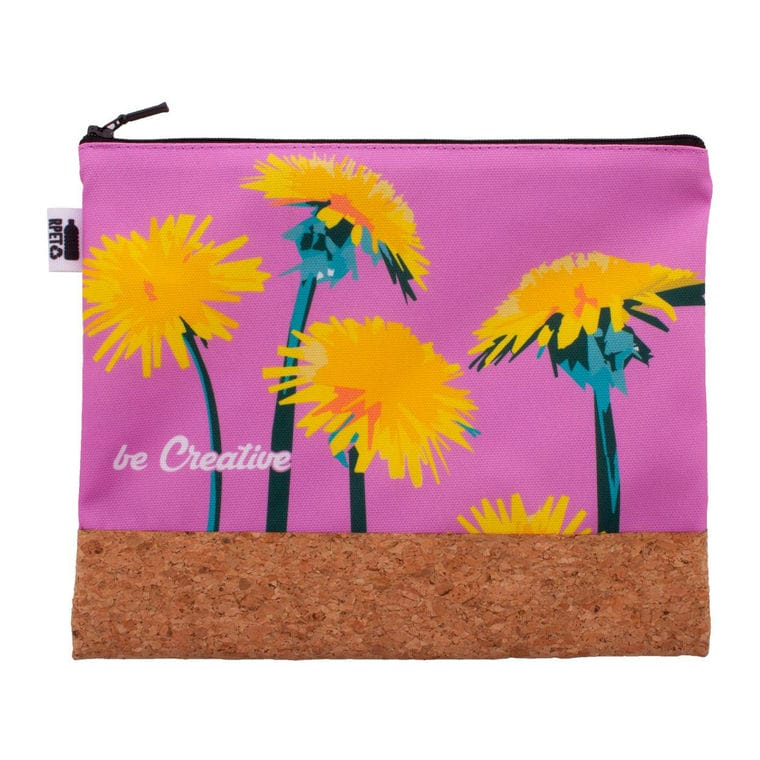 Geantă cosmetică, personalizată CreaBeauty Cork L RPET Negru