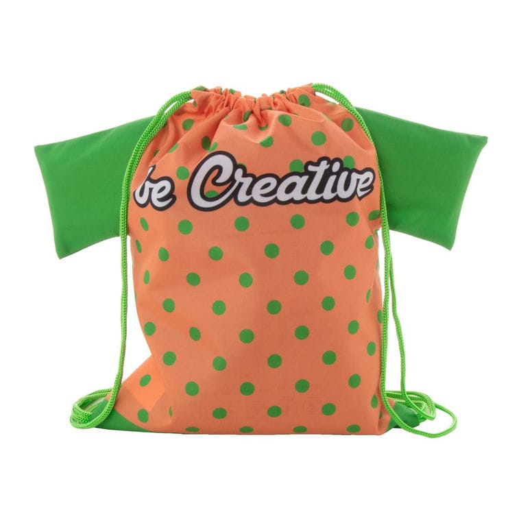 Rucsac cu șnur, pentru copii, personalizat CreaDraw T Kids Verde