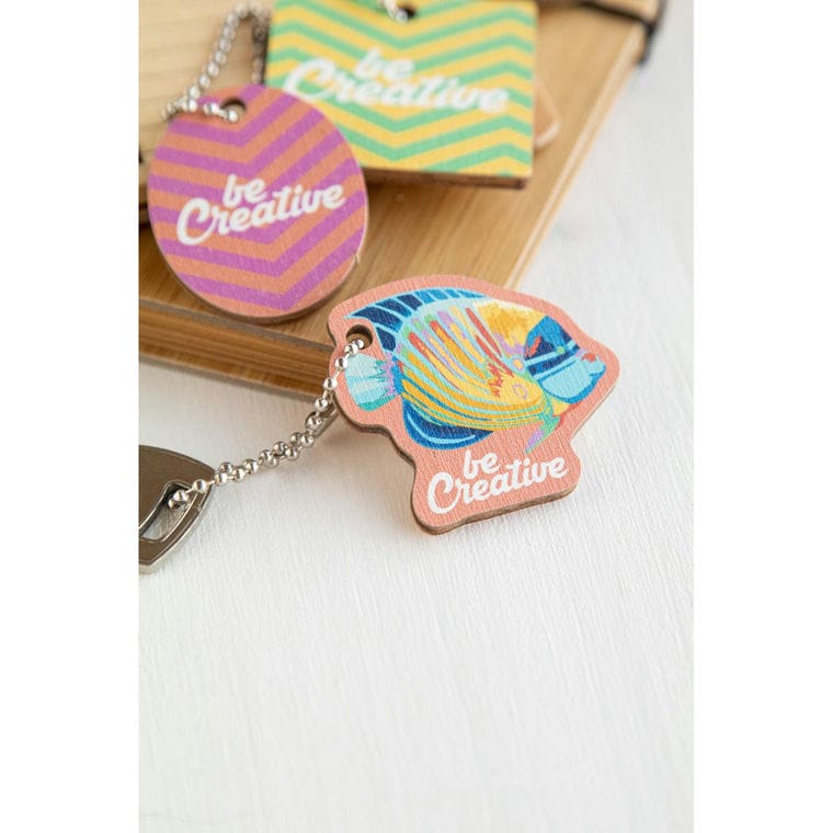 Breloc personalizat CreaFob Wood natural