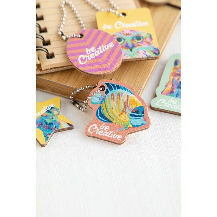 Breloc personalizat CreaFob Wood natural