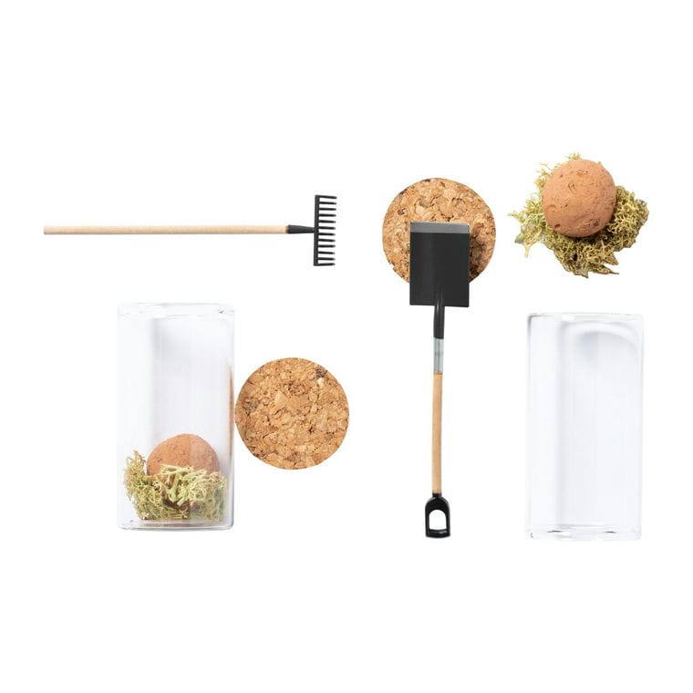 Kit de plantat flori, cu greblă Winsu natural