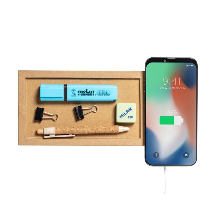 Organizator cu Încărcător wirless Taron natural