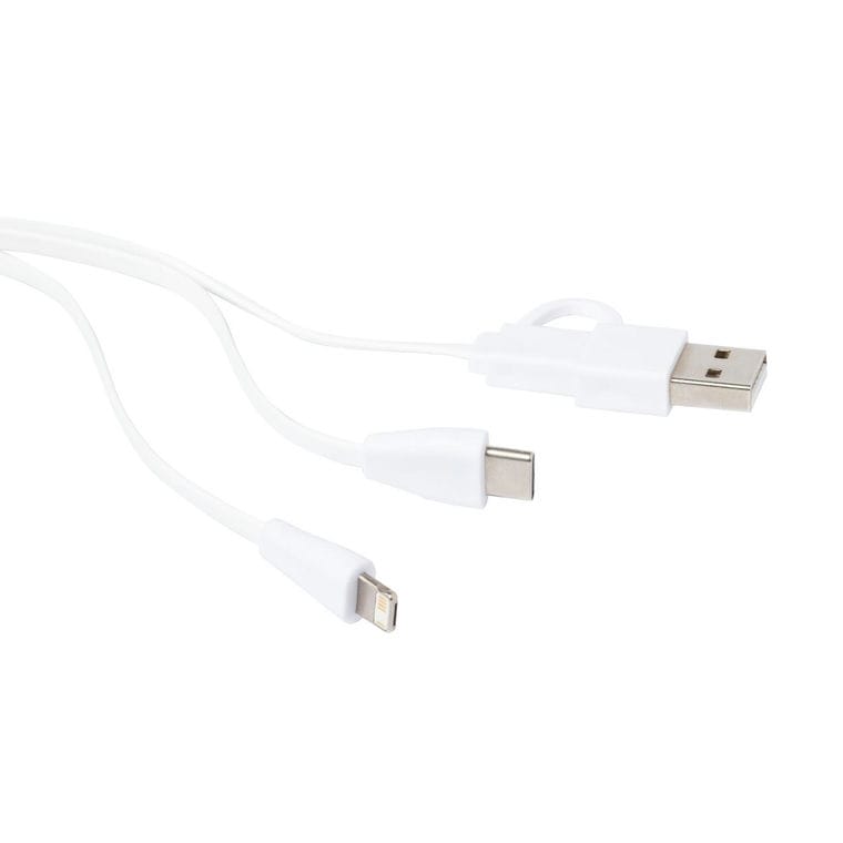 Breloc cu cablu USB Brestin natural Alb