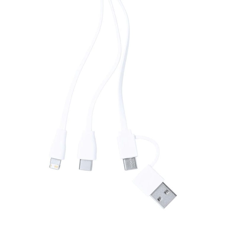 Breloc cu cablu USB Brestin natural Alb
