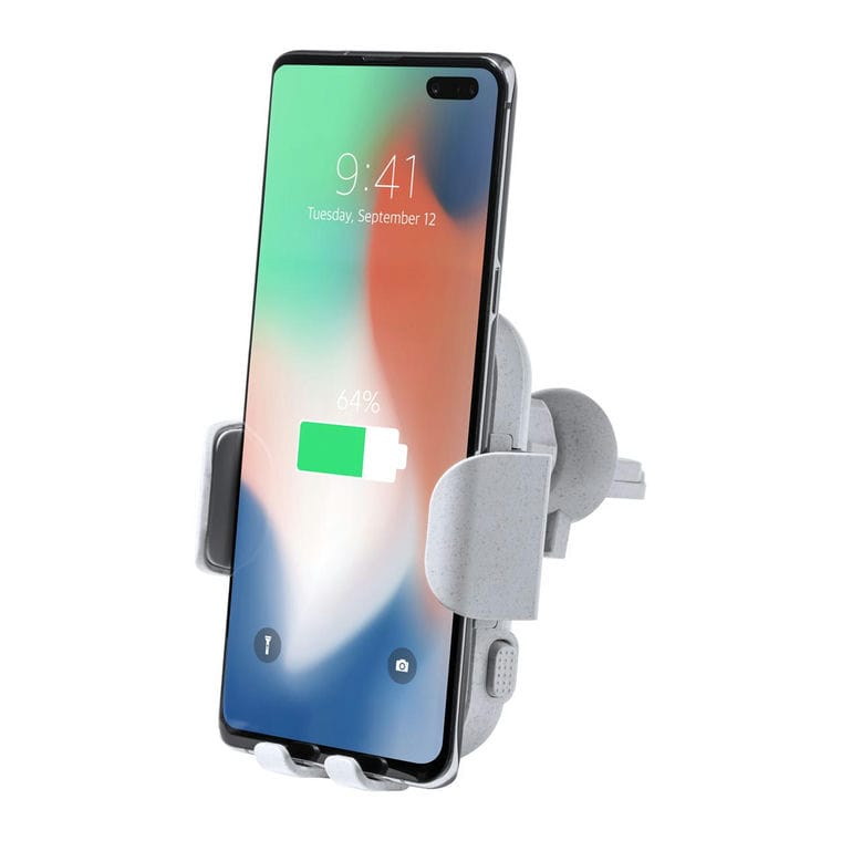 Încărcător auto cu suport telefon Yaben Alb natural