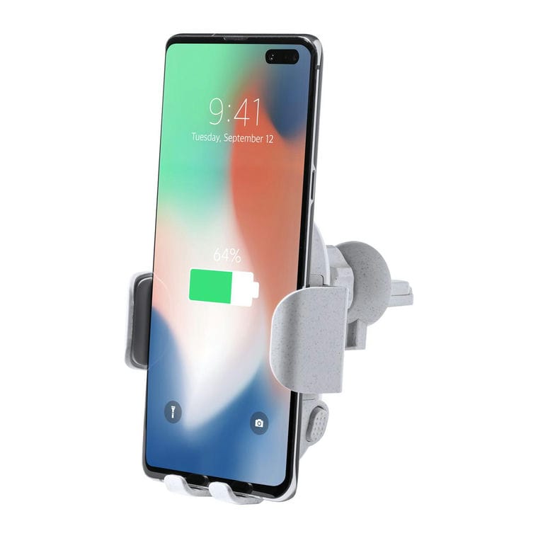 Încărcător auto cu suport telefon Yango Alb natural