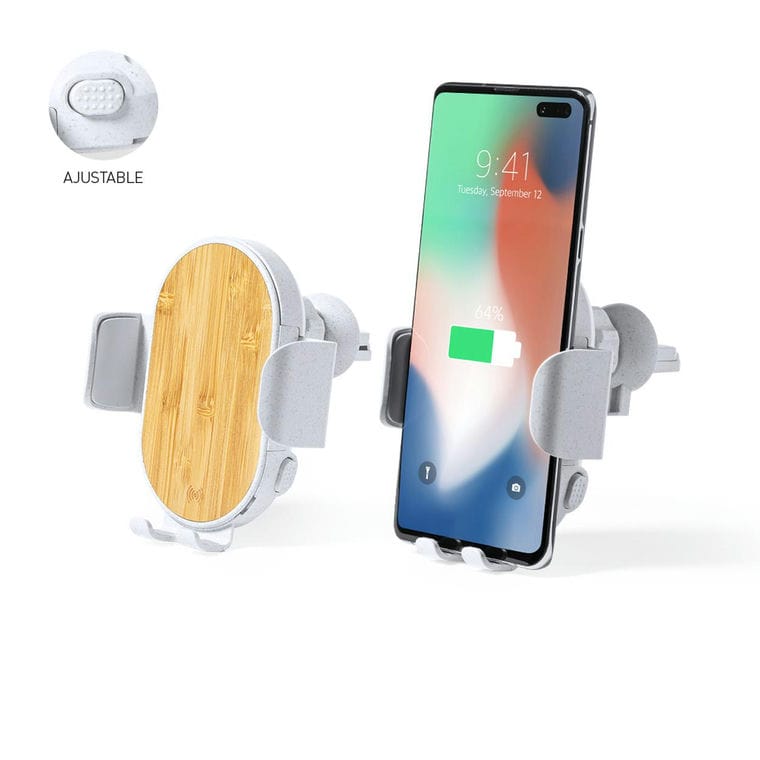 Încărcător auto cu suport telefon Yango Alb natural