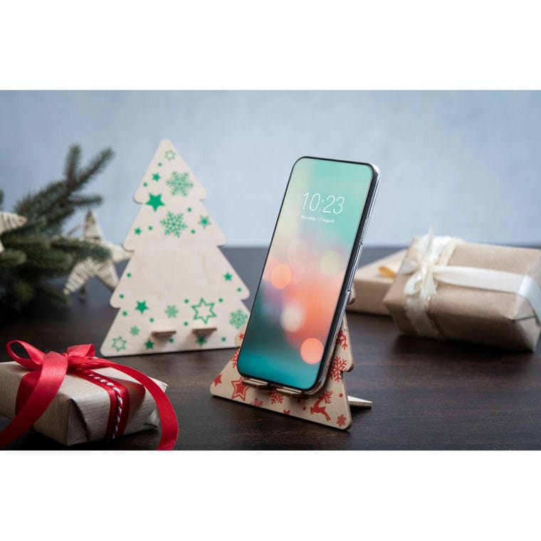 Suport telefon mobil pentru birou, de Crăciun Vallvik Roșu natural