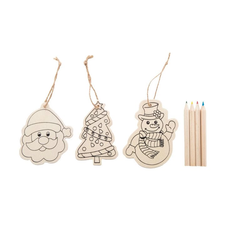 Set decorațiuni de Crăciun, de colorat Sormela natural