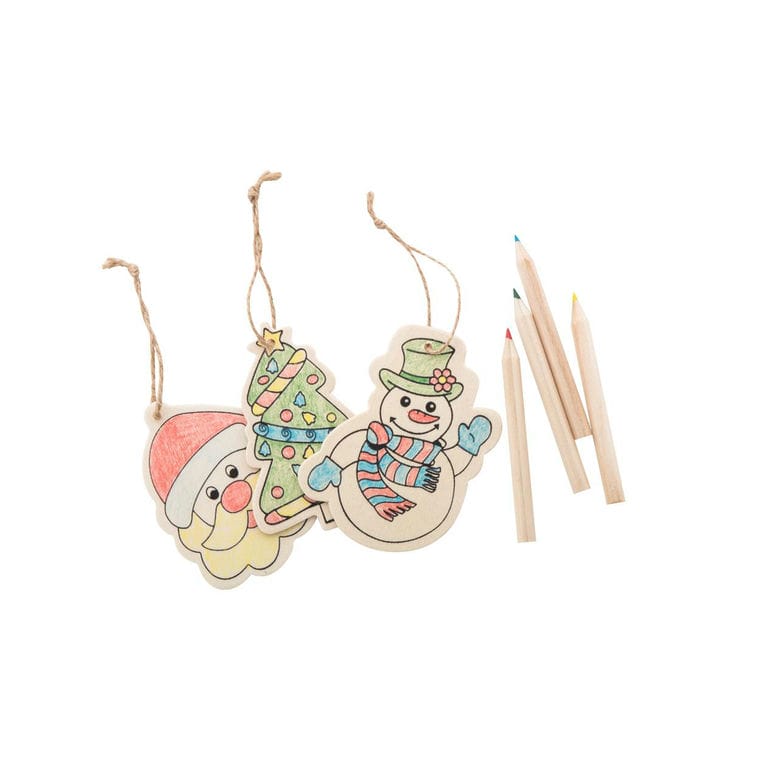 Set decorațiuni de Crăciun, de colorat Sormela natural