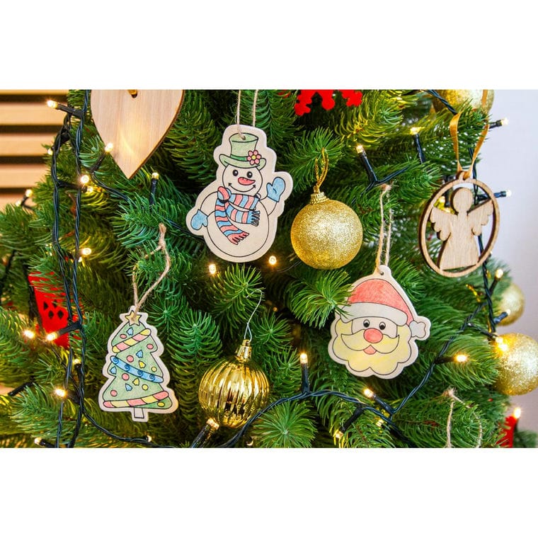 Set decorațiuni de Crăciun, de colorat Sormela natural