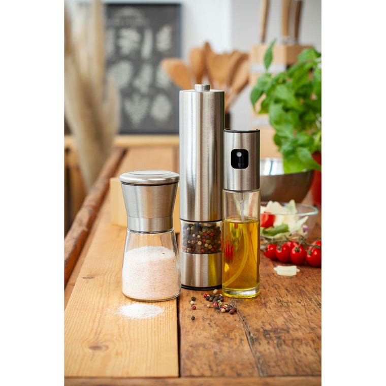 Rașniță sare și piper Semman transparent argintiu