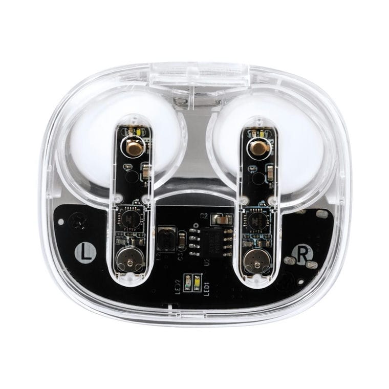 Căști bluetooth transparente Signal Alb