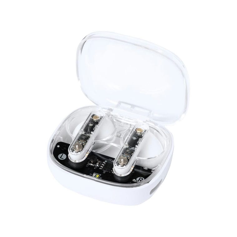 Căști bluetooth transparente Signal Alb