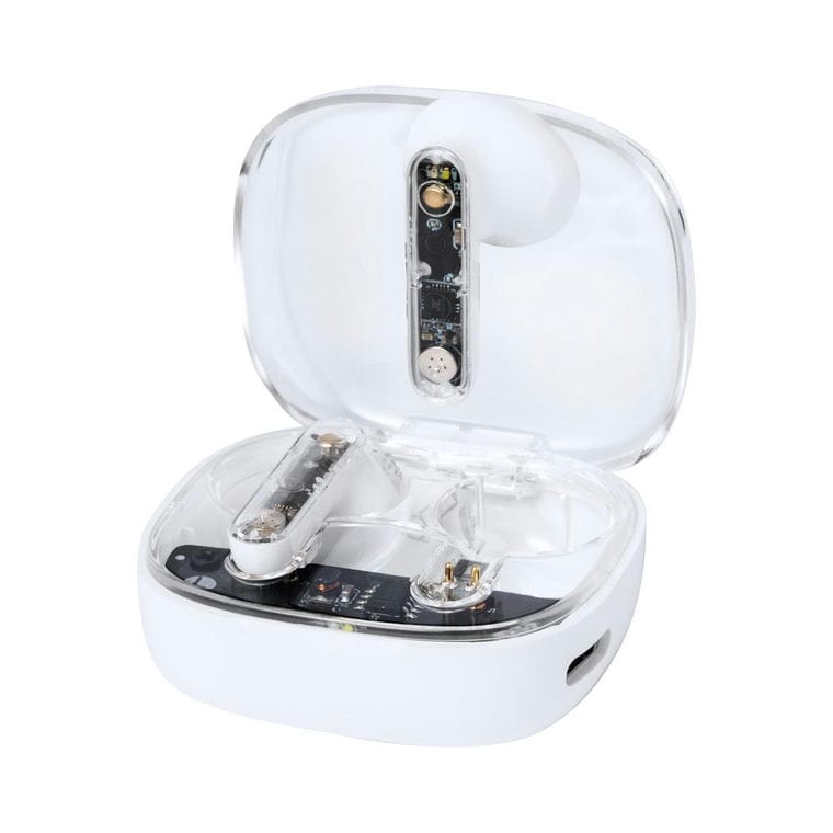 Căști bluetooth transparente Signal Alb