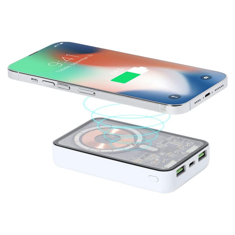 Baterie externă transparentă Bramson Alb