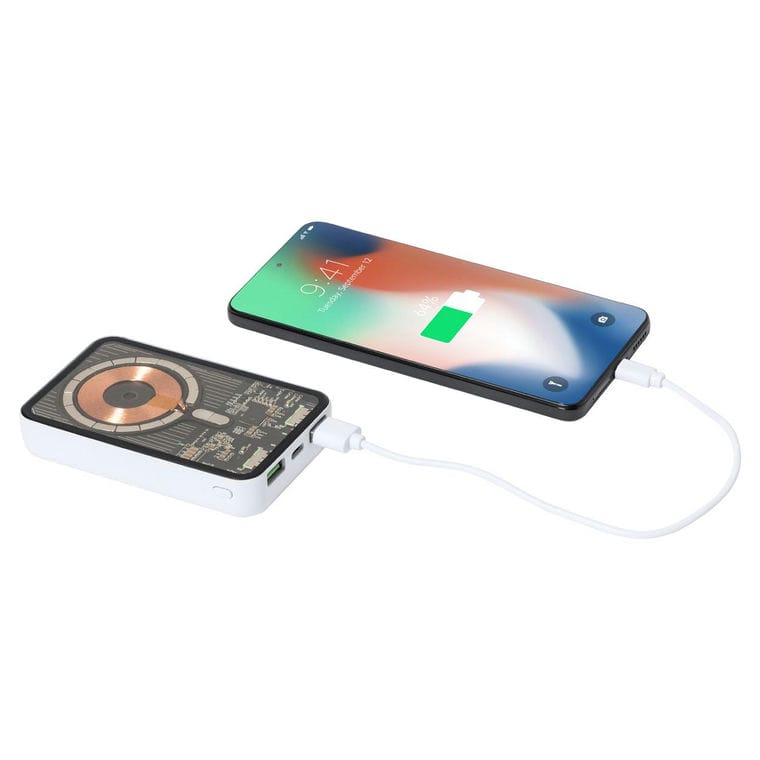 Baterie externă transparentă Bramson Alb