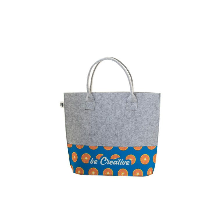 Sacoșă de cumpărături personalizată, RPET CreaFelt Shop C gri