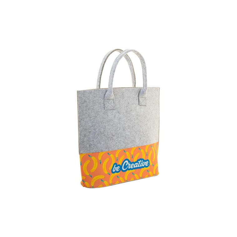 Sacoșă de cumpărături personalizată, RPET CreaFelt Shop C gri